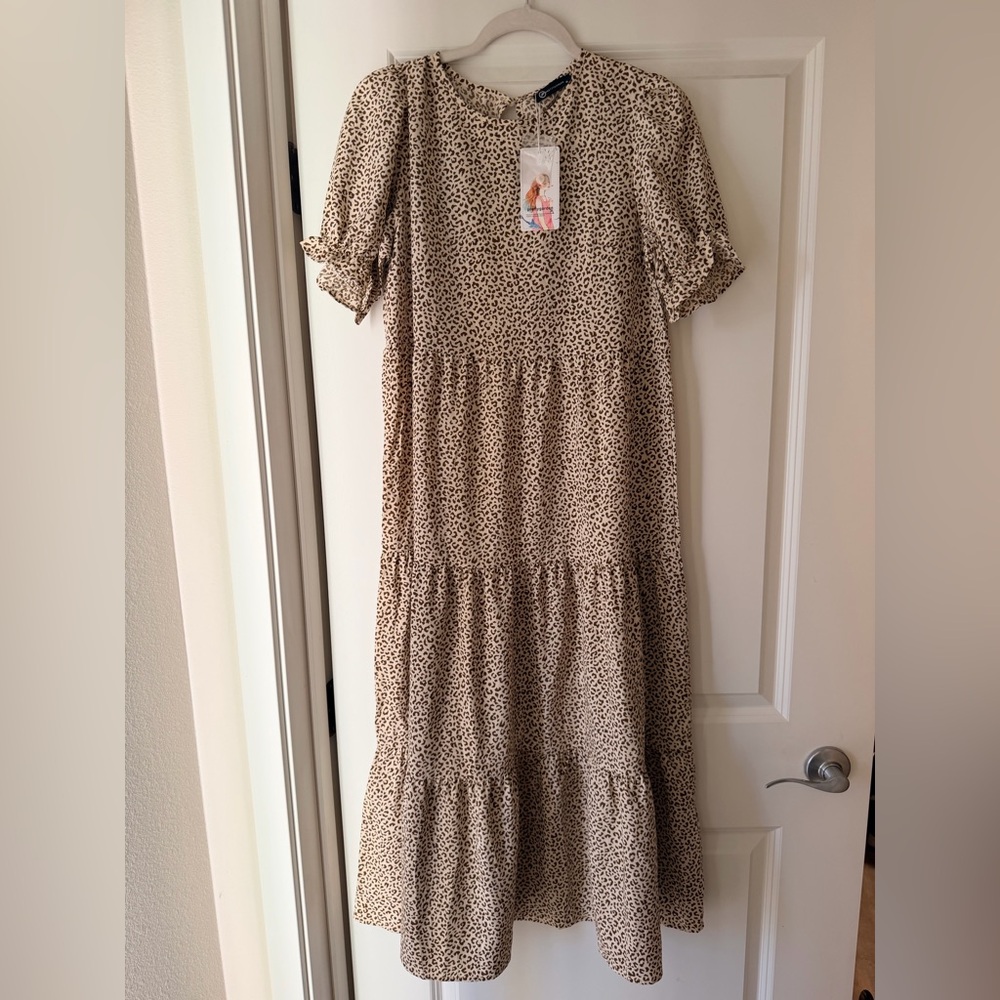 Elegant Tan Maxi Dress